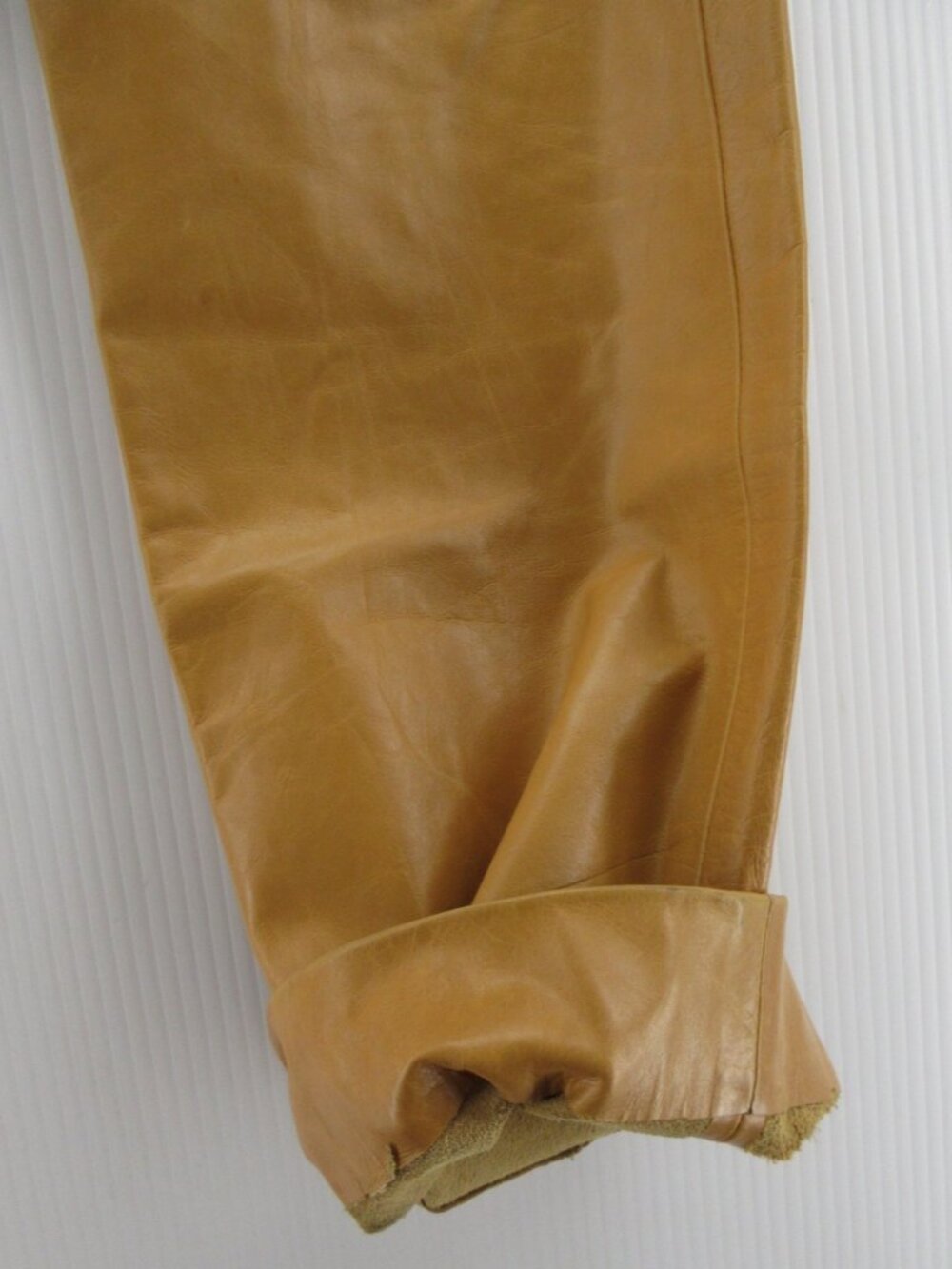 VINTAGE Gap Pants 6 Camel Genuine Leather Bootcut Y2K Trousers * - Picture 7 of 11